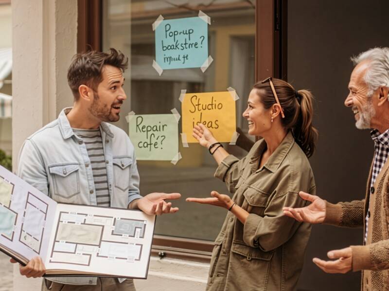 Popup-Store Leerstandsmanagement in Gaildorf, Bild wurde KI generiert