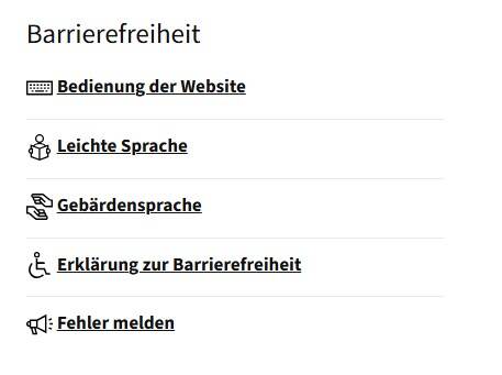 Links zur Barrierefreiheit