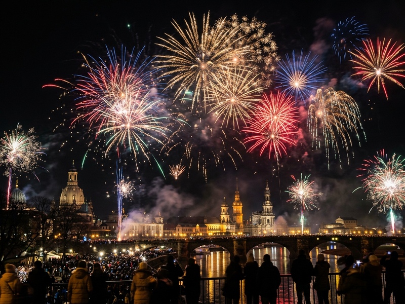 KI Symbolbild Feuerwerk an dunklem Himmel